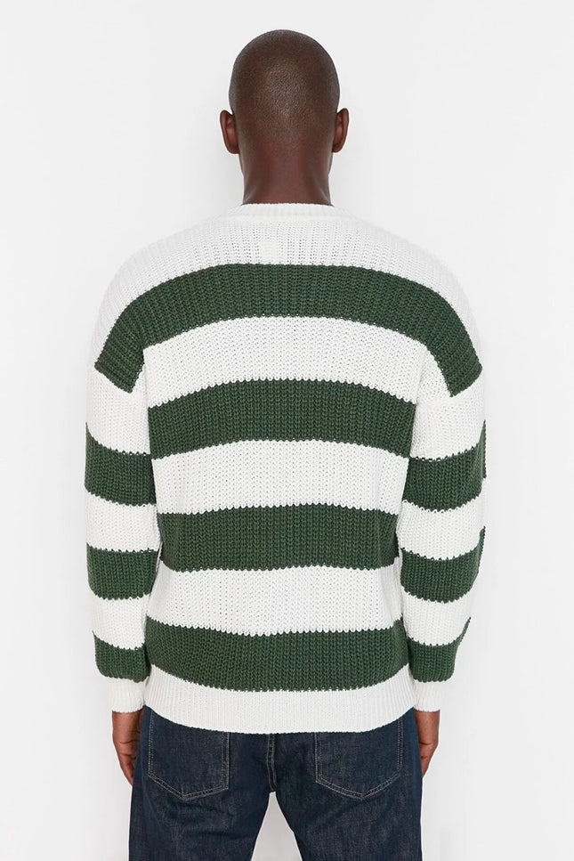UNICORN Men's knitted sweater striped green brown black blue red s m l xl