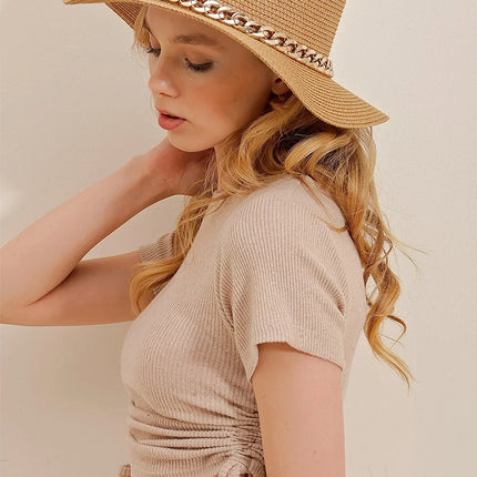 UNICORN Women's Hat reed black light brown one size