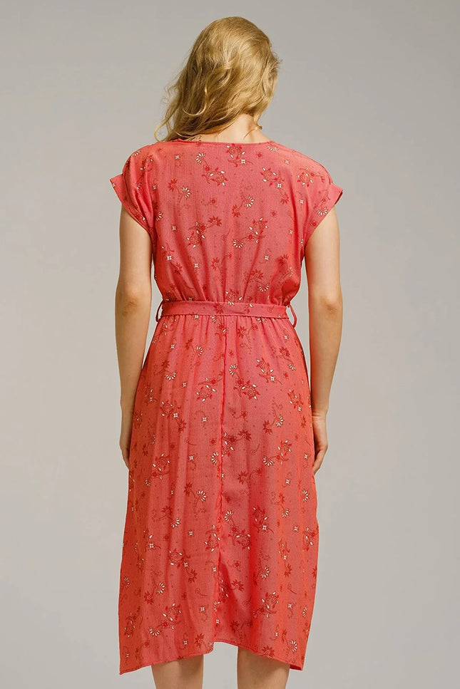 Dames jurk roze lichtroze oranje s m l xl