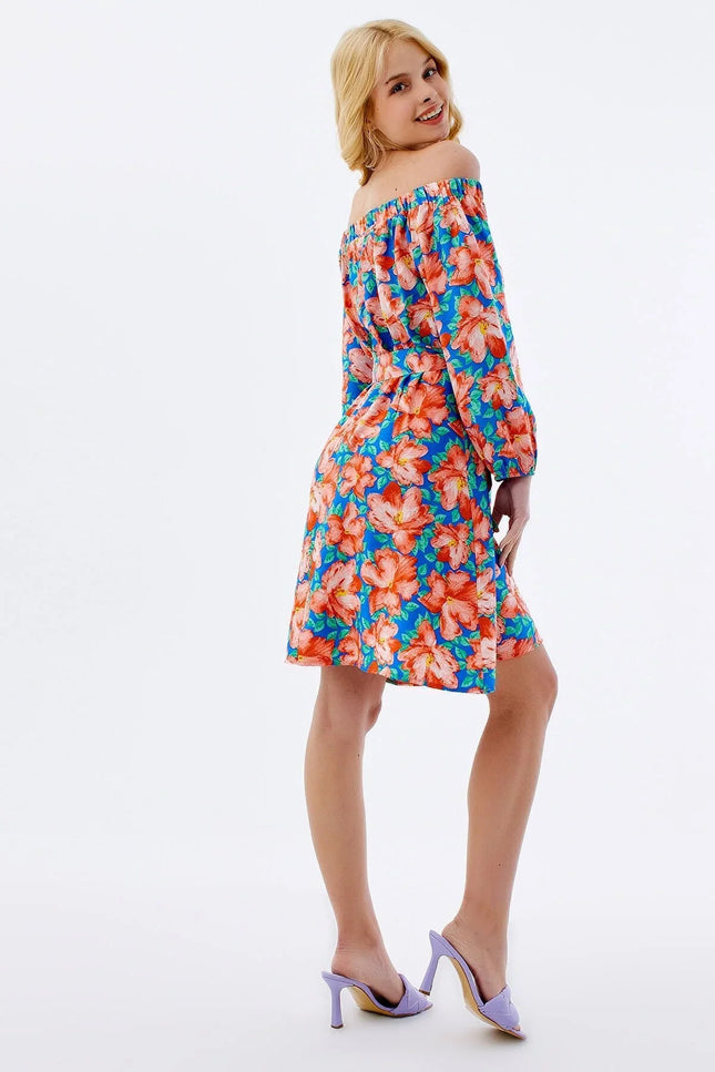 UNICORN Women's dress floral pattern orange red pink green purple s m l