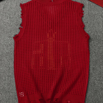 UNICORN Fashion Personality Vest Sweater Loose Hollow V-neck Sleeveless Vest s m l xl