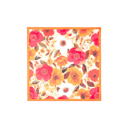 Sjaal met bloemen oranje