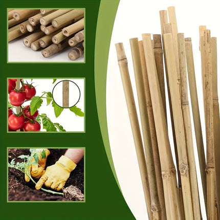 UNICORN Heavy Duty Natural Bamboo Plant Stakes Extra Long 50cm Garden Supports