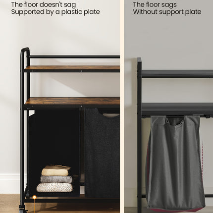 UNICORN Laundry Basket 3 Compartments, 3 X 46L Black