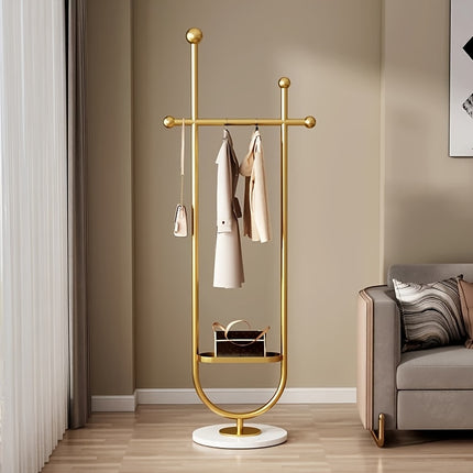 UNICORN Sleek Metal Coat Rack Stand, Freestanding, Multipurpose, Black White Golden