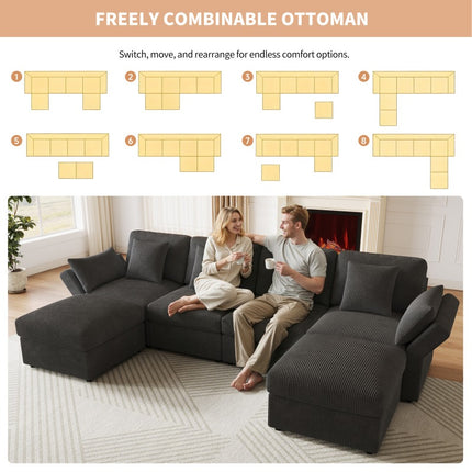 UNICORN U-shaped Corner Sofa Modular Living Room Combination Six-seater Sofa gray