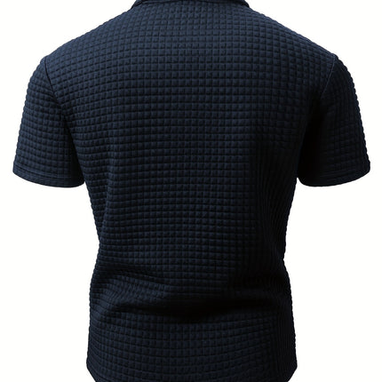 UNICORN Men'S Polo Shirt Square Solid Pattern Short Sleeve Polo Collar s m l xl xxl