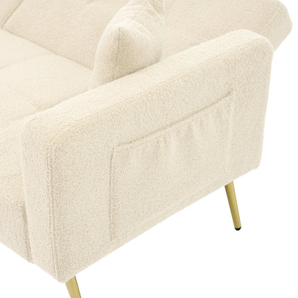 UNICORN Modern minimalist sofa bed size: 175*64*72 cm angle adjustable gold bed legs sofa with cushions side storage pockets