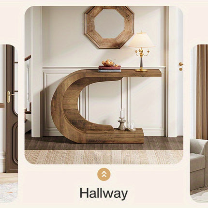 UNICORN 109.98cm Mid-Century Modern C-Shaped Console Table