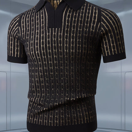 UNICORN Men's Short Sleeve Knit Shirt, Collar Pullover, Heavy Craftsmanship Twist xs s m l xl xxl