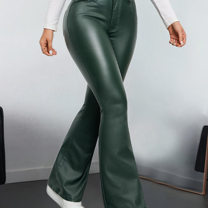 UNICORN Women Army Green Casual High-Waist Stretch Flared Pants s m l xl xxl