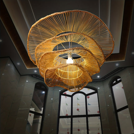 UNICORN Art Deco Rattan Flower-Shaped Artistic Lampshade