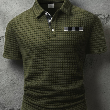 UNICORN Men'S Polo Shirt Square Solid Pattern Short Sleeve Polo Collar s m l xl xxl