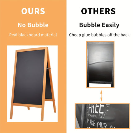 UNICORN Foldable Double Sided Magnet Chalkboard Solid Wood Frame Gray White Brown