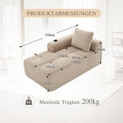 UNICORN Comfortable Recliner Sofa 158*93*61 Cm Beige Khaki Black Grey
