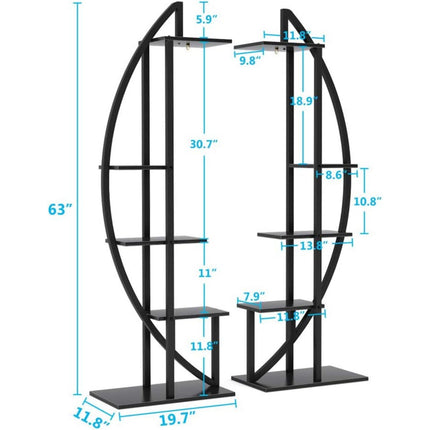 UNICORN Multi-Purpose Curved Display Shelf Bonsai Flower Plant Stand Rack Black