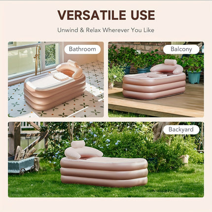 UNICORN Inflatable Hot Tub, Suitable for Home Bathroom and Gym Ice Baths Brown
