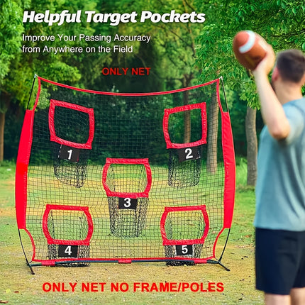 UNICORN Portable Football Throwing Net 5 Target Red Black Yellow