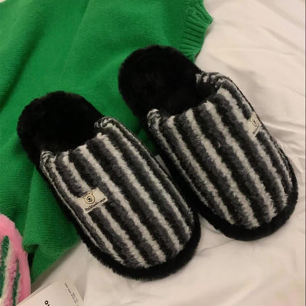 UNICORN Men's Home Slippers, Casual Color-Block Striped 36 38 39.5 41.5 43