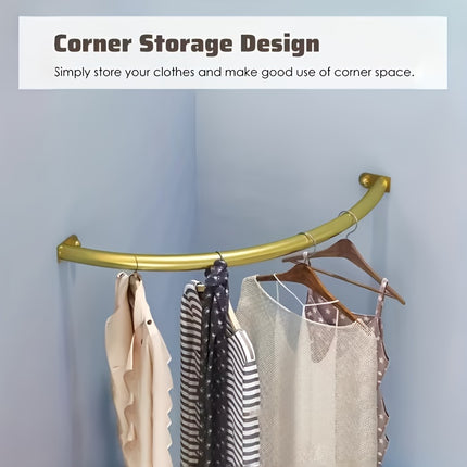 UNICORN Heavy-Duty Curved Corner Wardrobe Rod with Curved