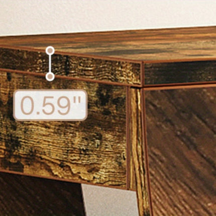 UNICORN 63-Inch Console Table, Farmhouse-Style Two-Tier Entry Table Dark Brown