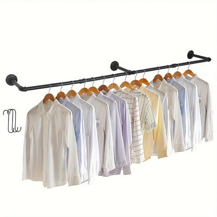 UNICORN Wall Mounted Clothes Rack Golden Black 180cm Pipe Clothes Rack