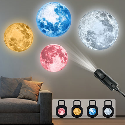 UNICORN Pink Moon Lamp That Includes Three Interchangeable Moon Projections