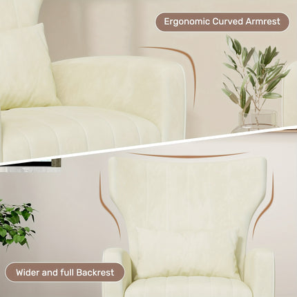 UNICORN Luxury Velvet Leisure Chair with Golden Metal Legs Beige Light Gray Black