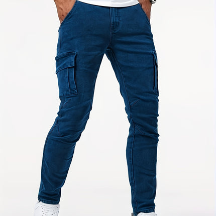 UNICORN Men's Slim Fit Multi-Color Cargo Jeans - Side Zipper Pockets xs s m l xl xxl xxxl