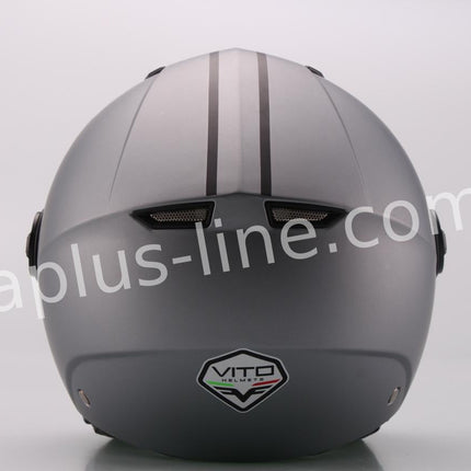 Scooter bromfiets zomerhelm jet helm vito moda notte roof boxer maten xs s m l xl xxl | Scooterhelm