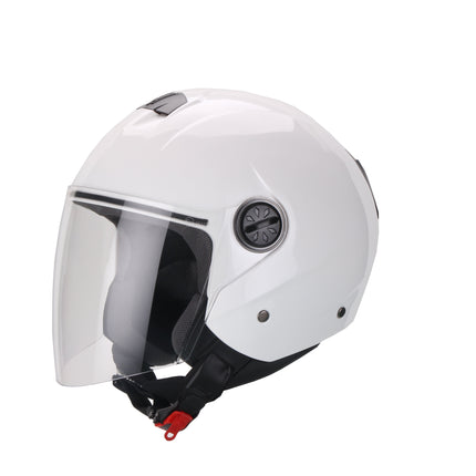 Scooter bromfiets zomerhelm jet helm vito palermo roof boxer mat zwart wit maten xs s m l xl xxl | Scooterhelm