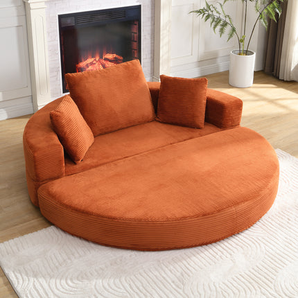 UNICORN Multifunctional Freestanding Foldable Sofa Bed Boneless Couch Oval Bed with Cushions, Modular Sofa Cord Fabric Cover (173 x 176 cm) Suitable for Apartments Living Room Bedroom