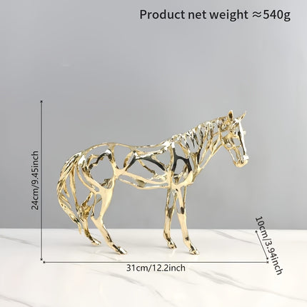UNICORN 1pc Elegant Golden Metal Lion/Leopard/Elephant/Lion/Mount/Tiger Sculpture