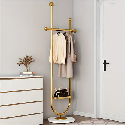 UNICORN Sleek Metal Coat Rack Stand, Freestanding, Multipurpose, Black White Golden