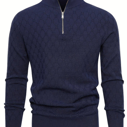UNICORN Men's Half-Zip Collar Textured Sweater Stretchy Soft Comfortable xs s m l xl xxl