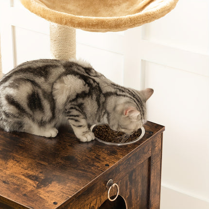 UNICORN Indoor Cat Condo Featuring a Tree with Toys Brown Gray White