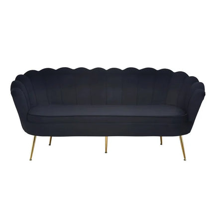 UNICORN Three-seater sofa in black velvet, width 180cm, height 78cm