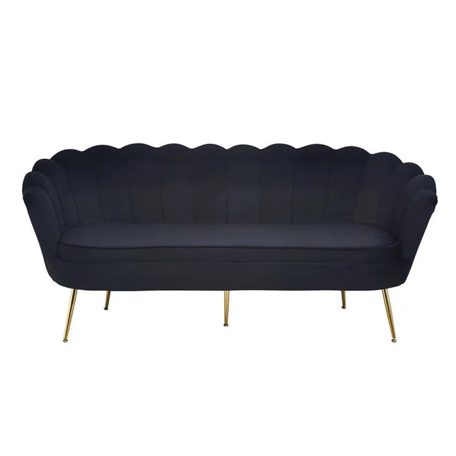 UNICORN Three-seater sofa in black velvet, width 180cm, height 78cm