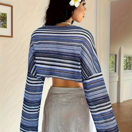 UNICORN Style Striped Pattern Long Sleeve T-Shirt, Women'S Textured Pattern s m l xl