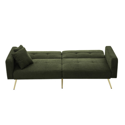 UNICORN Modern minimalist sofa bed size: 175*64*72 cm angle adjustable gold bed legs sofa with cushions side storage pockets