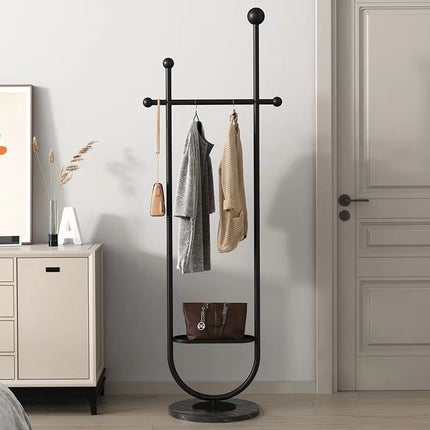 UNICORN Sleek Metal Coat Rack Stand, Freestanding, Multipurpose, Black White Golden