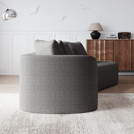 UNICORN Chenille sofa Modern, upholstered, oversized corner sofa, 4-seater, extra deep and wide seating, curved cloud couch with 4 decorative cushions, freely combinable sofa for living room and bedroom