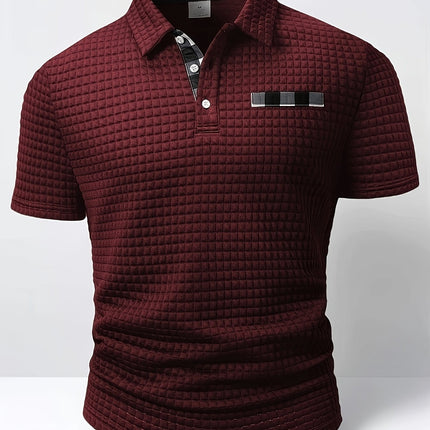 UNICORN Men'S Polo Shirt Square Solid Pattern Short Sleeve Polo Collar s m l xl xxl