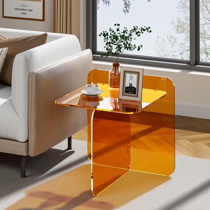 UNICORN Acrylic Drinking Table Transparent Round Side Table Green Orange