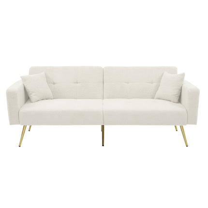 UNICORN Modern minimalist sofa bed size: 175*64*72 cm angle adjustable gold bed legs sofa with cushions side storage pockets