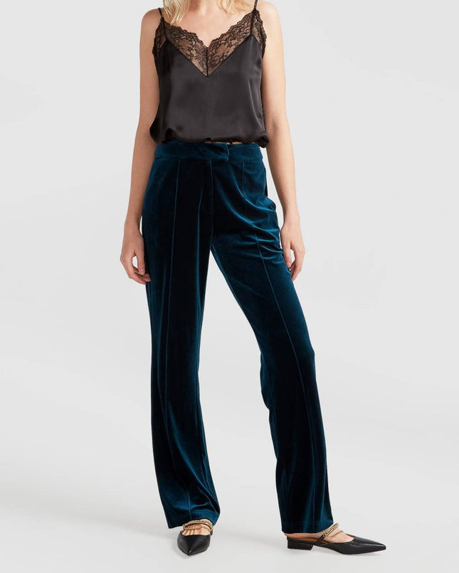 UNICORN Women's velvet trousers dark green xs s m l