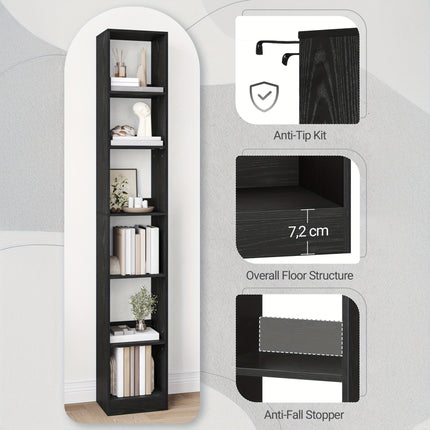 UNICORN Bookcase, Cube Shelf, CD Shelf, Modern Open Wooden Shelf White/Black