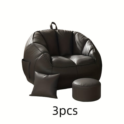 UNICORN 3pcs Set (1 Sofa, 1 Footrest, 1 Cushion) Black Orange Gray 65-75 cm