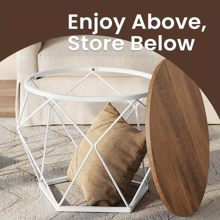 UNICORN Coffee Tables, Set of 2 Side Tables, Robust Steel Frame Brown Black White