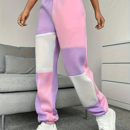 UNICORN Plus-size Color-blocked Wide-leg Pocket Casual Jogger Pants 0xl 1xl 2xl 3xl 4xl